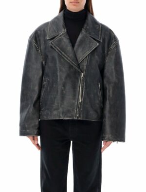 Acne Studios Women's Lilket Biker Jacket in Black | Size 36 | 24AA70183 Color 900