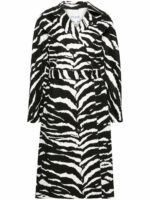 Alaïa Women's Animalier Print Denim Trench Coat in Black | Size 38 | AA9M03315T603