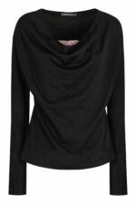 Alberta Ferreti Women's Knitted Wool-Blend Top in Black | Size 42 | 09316601 Color A0555