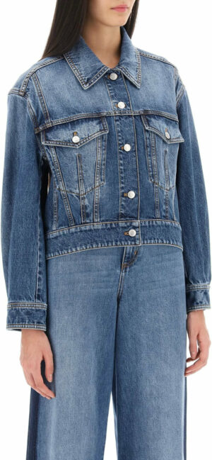 Alexander Mcqueen Women's Denim Cocoon Jacket in Blue | Size 42 | 775898QMABJ