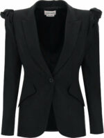 Alexander Mcqueen Women's Jacket With Knotted Shoulders in Black | Size 40 | 780529QJACX