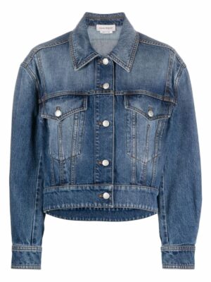 Alexander Mcqueen Women's Jacket in Denim | Size 40 | 775898QMABJ4109