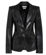 Alexander Mcqueen Women's Luxurious 100% Leather Jacket in Black | Size 42 | 799510 Color Q5ALW1000