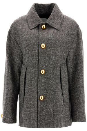 Ami Paris Women's Meather Brown Jacket With Golden Buttons in Cafeblanc | Size 36 | FCO214WV005620042004