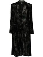 Avant Toi Women's Graffiti Effect Velvet Coat in Black | Size Large | 224WD2301VUNV Color JV00053