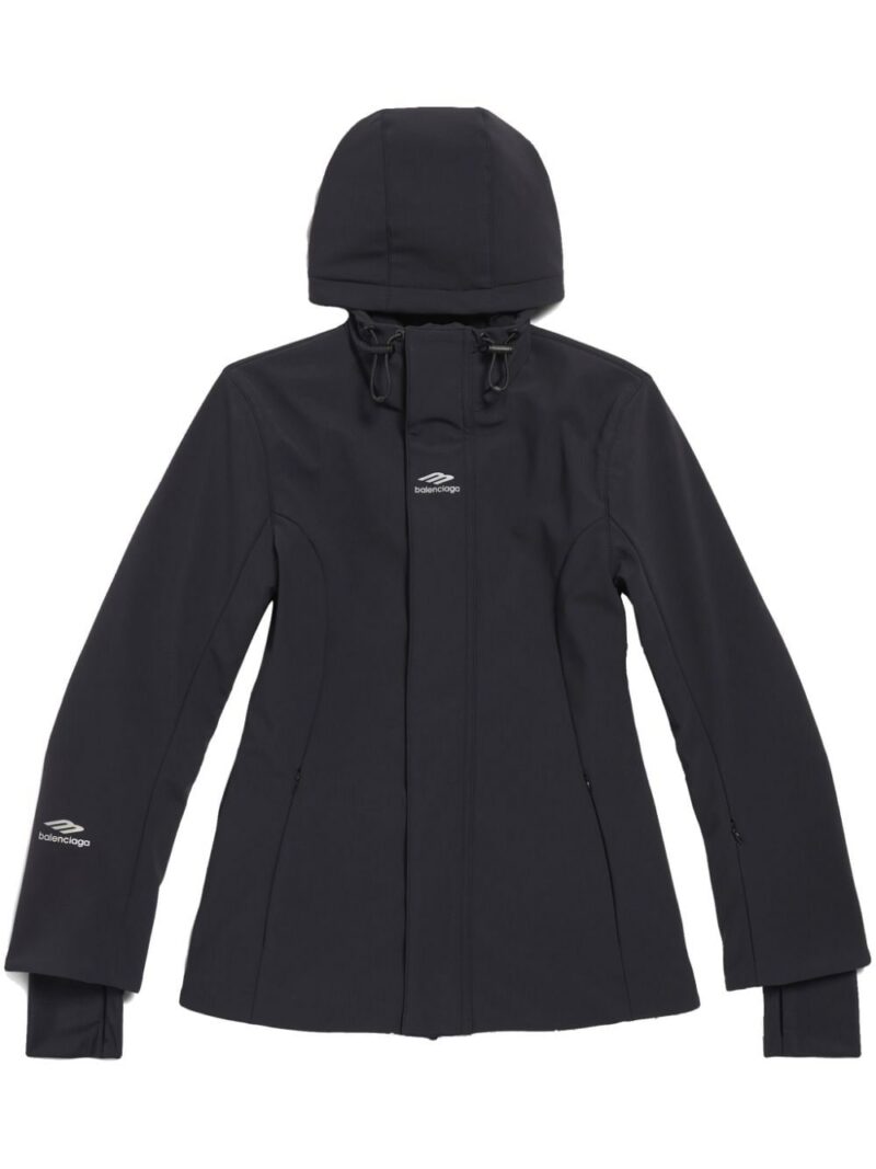 Balenciaga Women's 3B Sports Icon Ski Parka Coat in Black | Size 38 | 773998TPQ371000