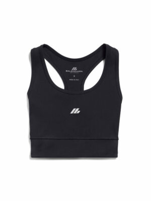 Balenciaga Women's Activewear Sleeveless Top In Matt Nylon Blend in Black | Size Large | 7932824E2B9