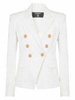 Balmain Women's Denim Jacket in White | Size 38 | CF1SG170DB69