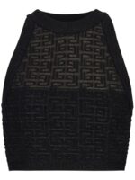 Balmain Women's Pb Labyrinth Knit Top in Black | Size 36 | DF1AB026KG96