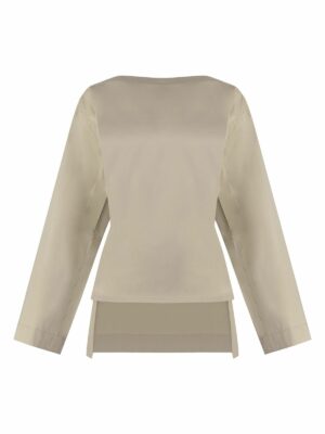 Bottega Veneta Women's Cotton And Silk Top in Beige | Size 38 | 785156V3YS0