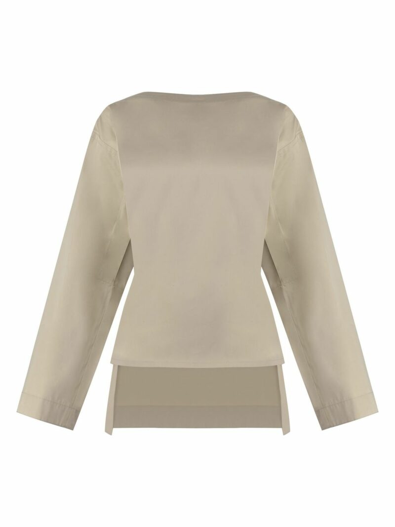 Bottega Veneta Women's Cotton And Silk Top in Beige | Size 38 | 785156V3YS0