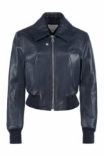 Bottega Veneta Women's Leather Jacket in Blue | Size 38 | 724068V2JI0 Color 4038