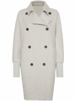 Brunello Cucinelli Women's Cashmere Blend Coat With Batwing Sleeves in Offwhite | Size 40 | MD5589813 Color C9610