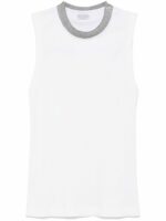 Brunello Cucinelli Women's Cotton Tank Top in White | Size Large | MG902HR330C159