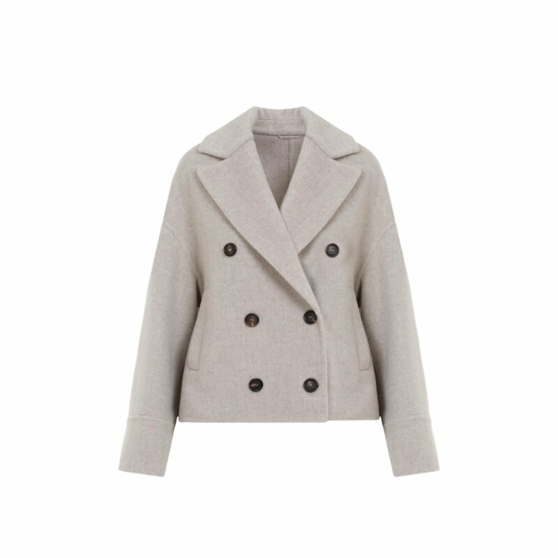 Brunello Cucinelli Women's Db Couture Wool Coat in Nude & Neutrals | Size 40 | MD5327960P