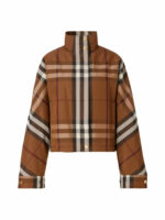 Burberry Women's Ayton Check Pattern Zip-Up Jacket in Brown | Size 40 | 8059672 Color BROWN