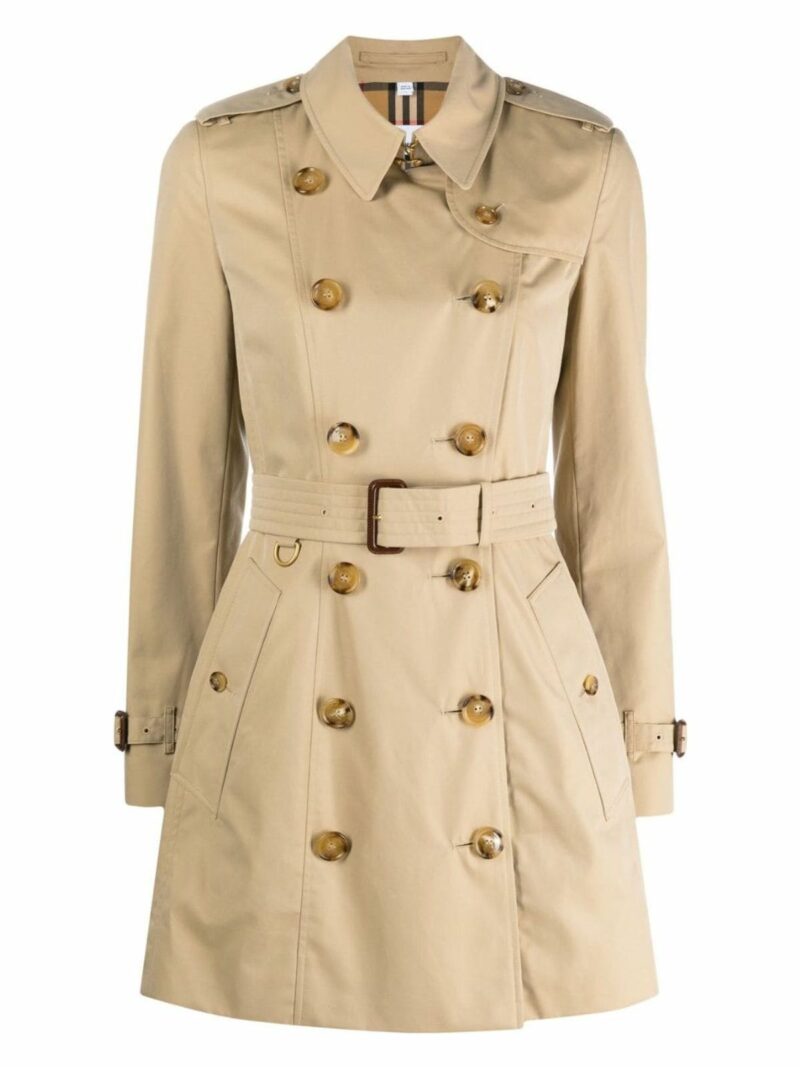 Burberry Women's Chelsea Cotton Trench Coat in Beige | Size 4 | 8032081A1366