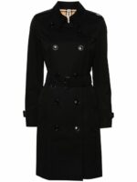 Burberry Women's Chelsea Cotton Trench Coat in Black | Size 10 | 8079402A1189