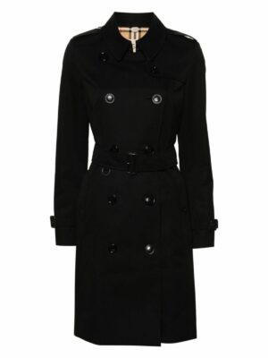 Burberry Women's Chelsea Cotton Trench Coat in Black | Size 4 | 8079402A1189