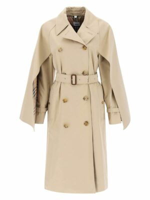 Burberry Women's Cotton Trench Coat in Beige | Size 8 | 8073541A1366