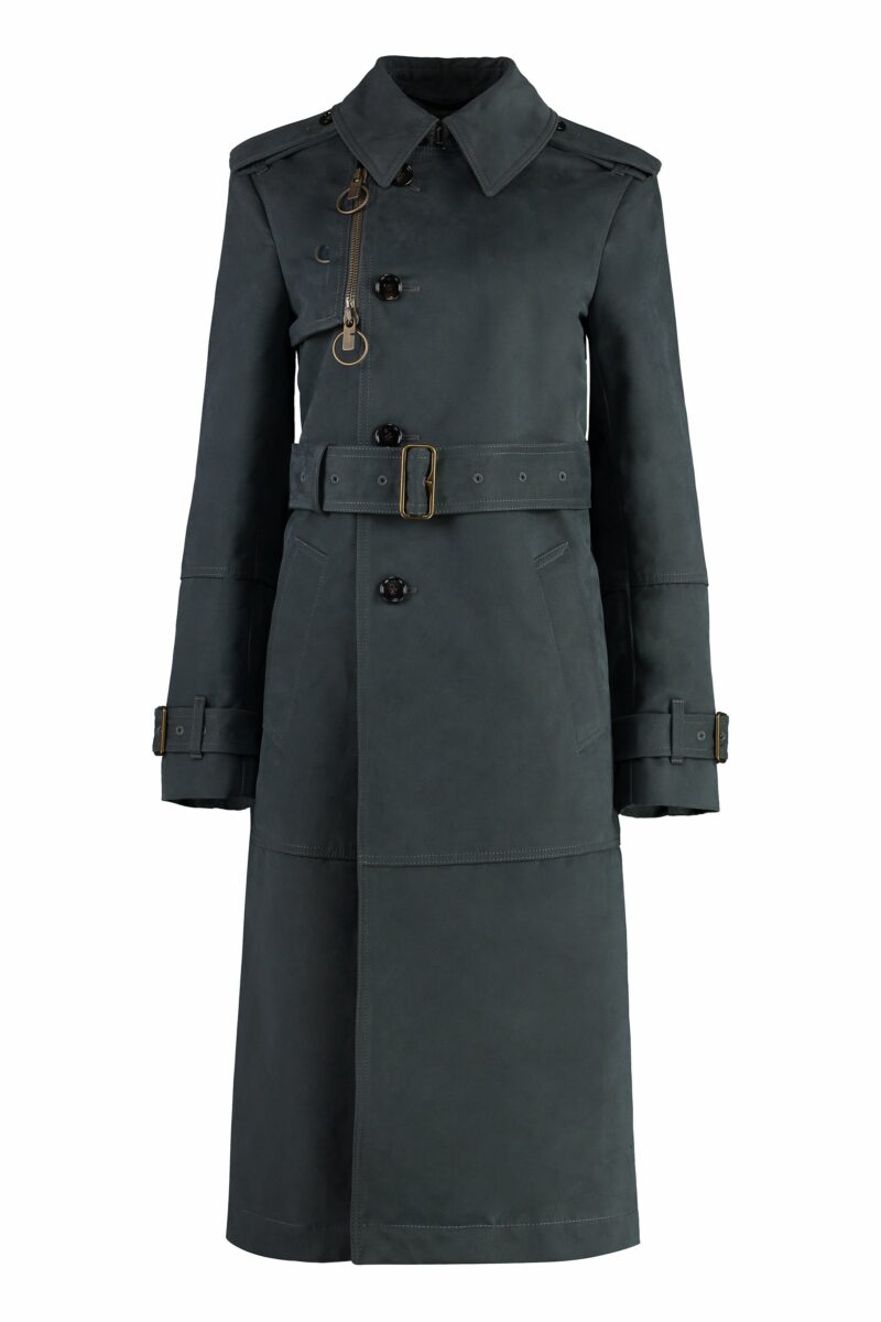 Burberry Women's Cotton Trench Coat in Grey | Size 6 | 8098608160070 Color C1501