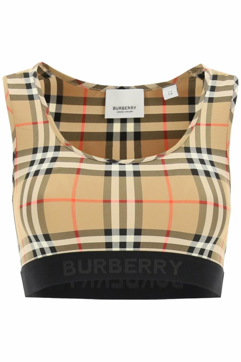 Burberry Women's Dalby Check Sport Top in Mixed Colours | Size Small | 8049477