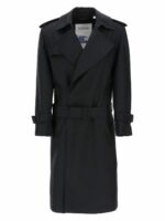 Burberry Women's Double-Breasted Silk Twill Trench Coat in Black | Size 6 | 8088822