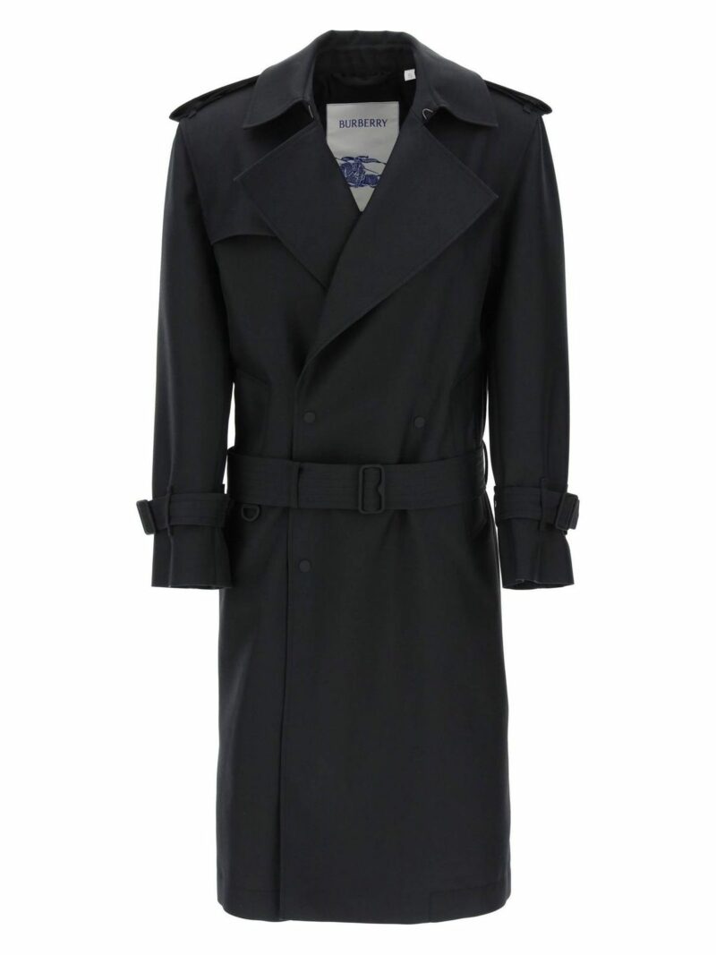 Burberry Women's Double-Breasted Silk Twill Trench Coat in Black | Size 6 | 8088822