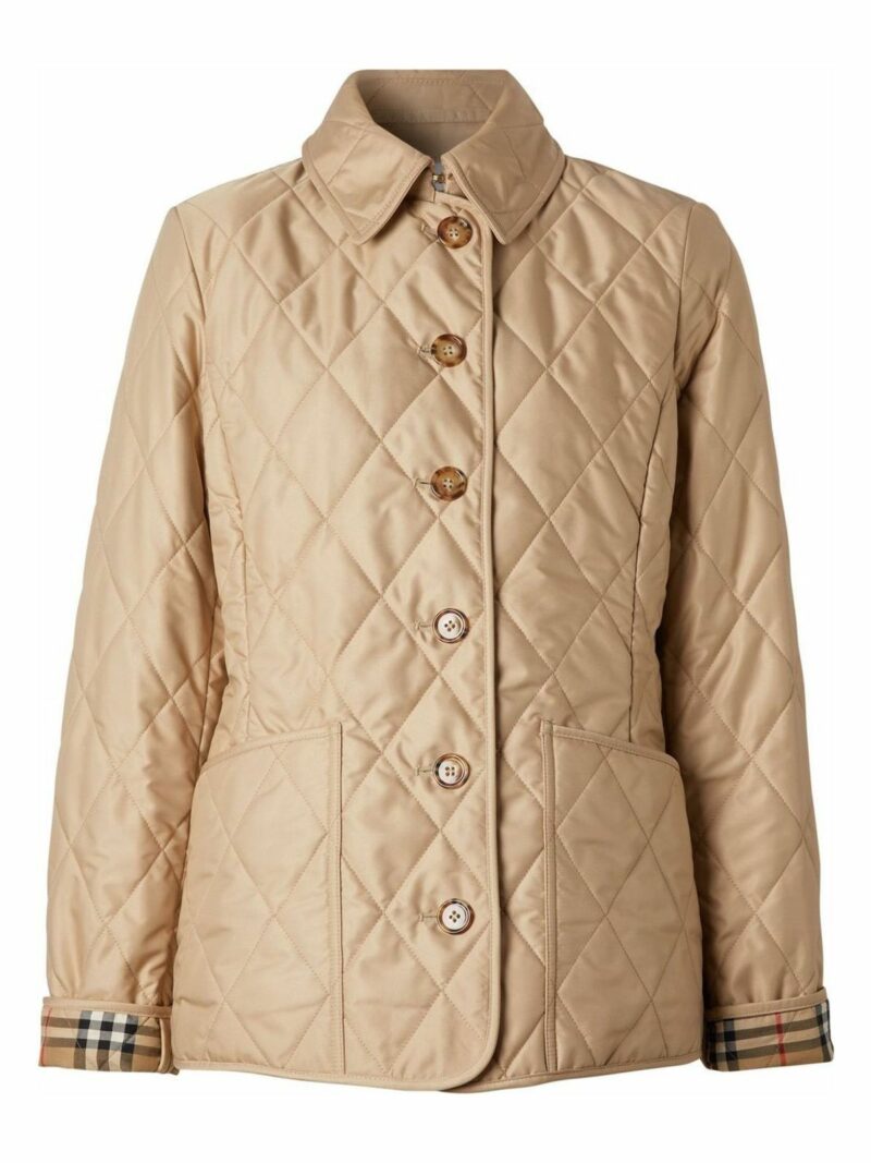 Burberry Women's Fernleigh Quilted Jacket in Beige | Size XS | 8049868A4170