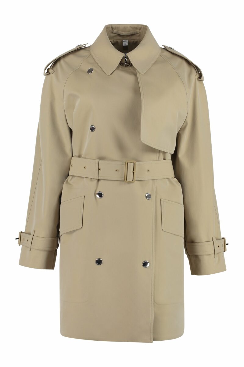 Burberry Women's Gabardine Trench Coat in Beige | Size 6 | 8062729141001 Color B5129