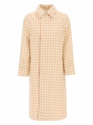 Burberry Women's Houndstooth Patterned Car Coat in Mixed Colours | Size 6 | 8083023