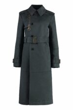 Burberry Women's Long Ash-Coloured Cotton And Nylon Trench Coat in Black | Size 6 | 8098608160070