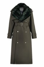 Burberry Women's Long Kensington Trench Coat in Green | Size 4 | 8077153150793 Color B7326