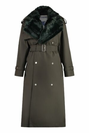 Burberry Women's Long Kensington Trench Coat in Green | Size 4 | 8077153150793 Color B7326