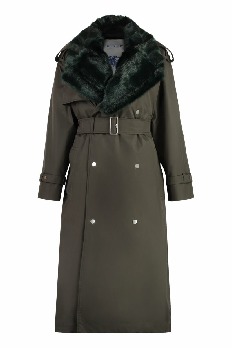 Burberry Women's Long Kensington Trench Coat in Green | Size 4 | 8077153150793 Color B7326