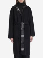 Burberry Women's Reversible Wool Coat in Black | Size 6 | 8093827