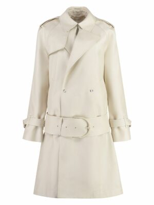 Burberry Women's Silk Blend Trench Coat in Ivory | Size 8 | 8086995155829 Color A1454