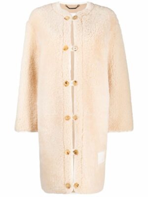 ChloÃ© Women's Shearling Coat in Light Camel | Size 36 | CHC21ACM1220520R