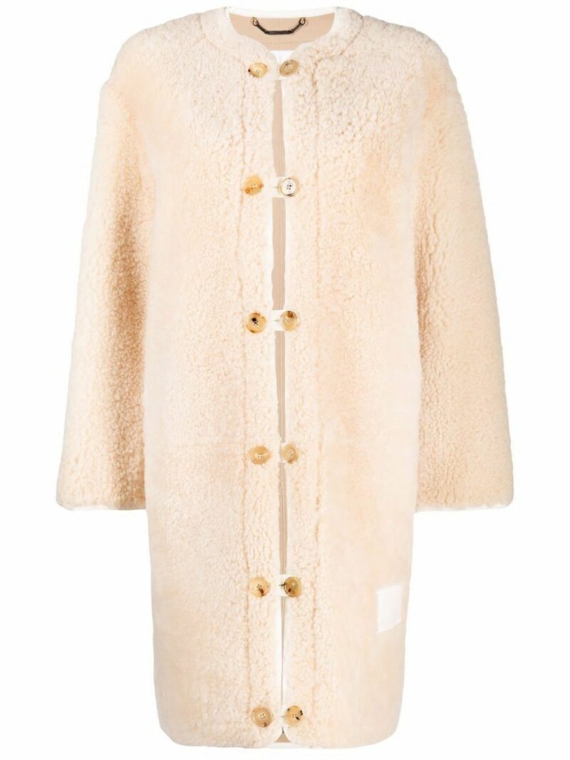 ChloÃ© Women's Shearling Coat in Light Camel | Size 36 | CHC21ACM1220520R