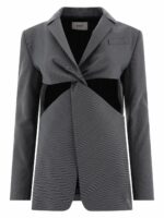 Coperni Women's "twisted Cut-Out" Tailored Jacket in Grey | Size 36 | COPV30823BLAGRE