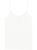 Courregès Women's Logo Ribbed Tank Top in White | Size Large | PERMDE012FI