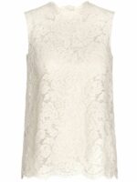 Dolce & Gabbana Women's Floral Lace Sleeveless Top in W0001 | Size 42 | F73G9TFLRE1 Color W0001