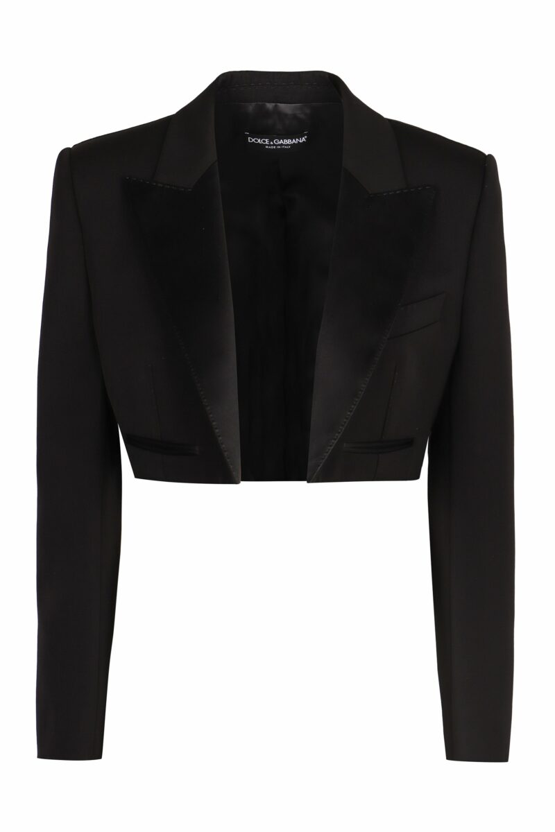 Dolce & Gabbana Women's Gabardine Wool Jacket in Black | Size 40 | F2919TFU21E Color N0000