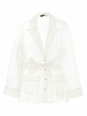 Dolce & Gabbana Women's Lace Jacket in White | Size 44 | F5R56TFLM55 Color W0111