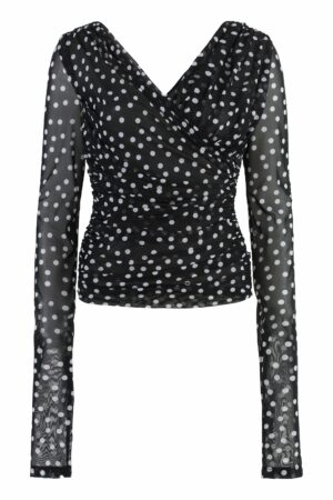 Dolce & Gabbana Women's Top Ml Mambo Black White Pots Top in Pbiafdnero | Size 42 | F7AB5TFSRP2HNBDWHNBDW