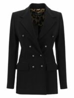 Dolce & Gabbana Women's Turlington Jacket In Milano Stitch in Black | Size 42 | F27AATFUGN7