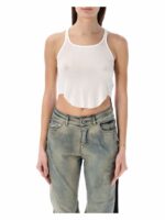 Drkshdw Women's Cropped Tank Top in Milk | Size Large | 24PDS01D1100BH Color 11