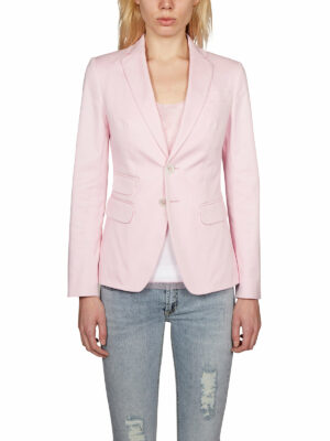 Dsquared2 Women's Two Buttons Stretch Cotton Jacket in Pink | Size 38 | JBN0509-387 Color Pink