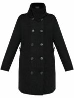 Emporio Armani Women's Wool Blend Coat in Black | Size 40 | 6D2LT72M03Z0999