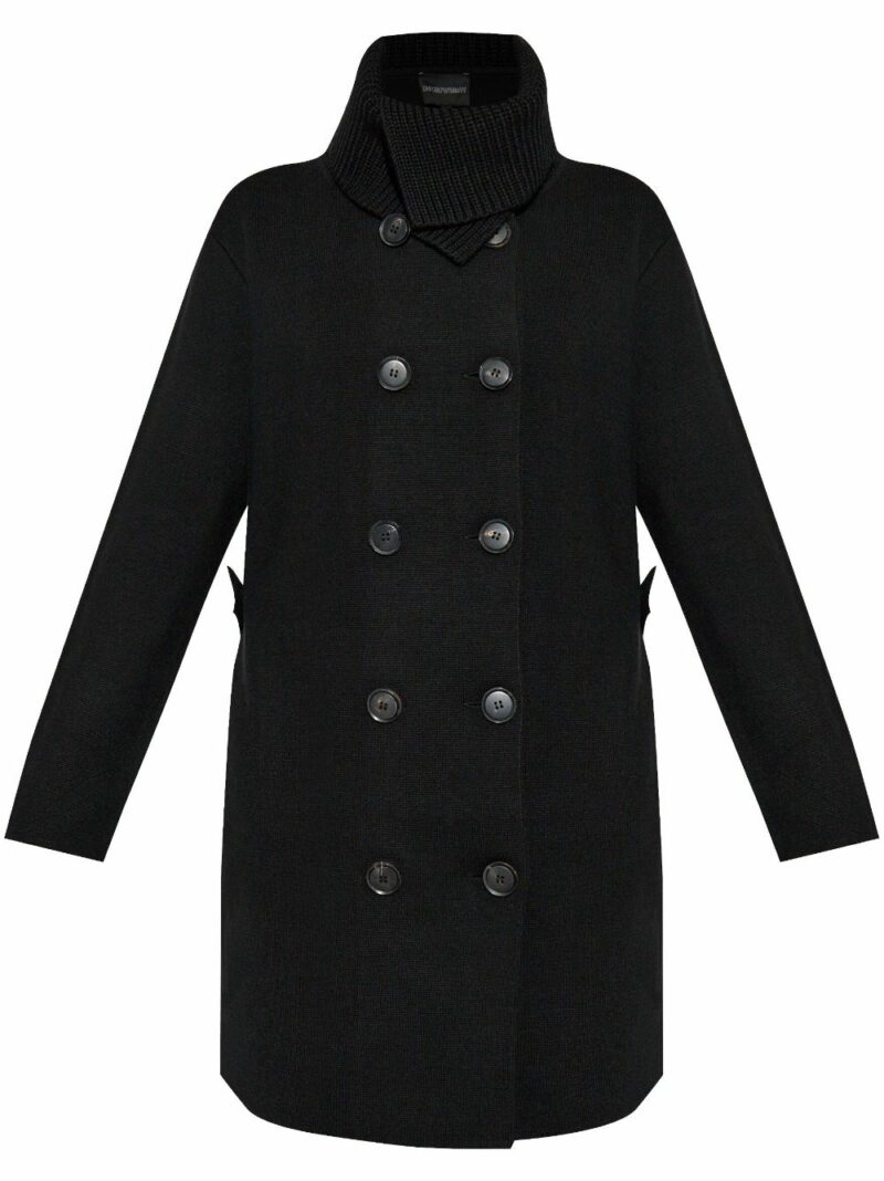Emporio Armani Women's Wool Blend Coat in Black | Size 40 | 6D2LT72M03Z0999